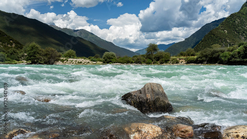 mountain river in the mountains, Tibbet, China photo