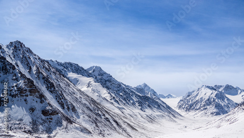 snow covered mountains  Xinjiang  China