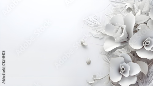 A mockup of a design element for valentine's day and Mother's Day featuring small white flowers against a white background.