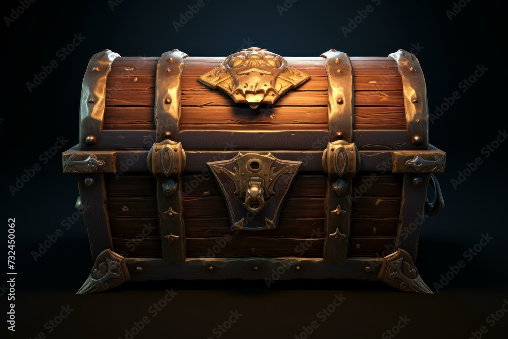 Ornate Opened pirate chest. Pirate treasure. Generate Ai Ornate Opened pirate chest. Pirate treasure. Generate Ai