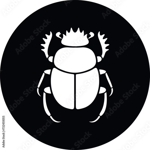 Scarab beetle logo. Isolated scarab beetle on white background