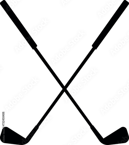 Pair of iron or wedge golf club flat vector icon for sports apps and websites