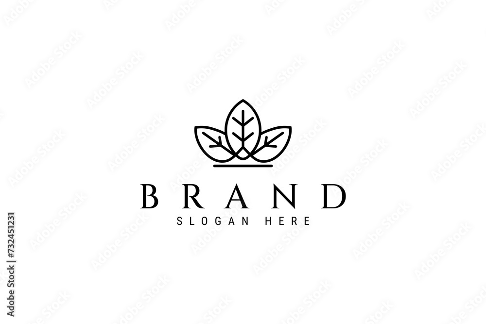 Crown Leaf Nature Logo Icon Design Template Vector Crown Leaf Nature Logo Icon Design Template Vector