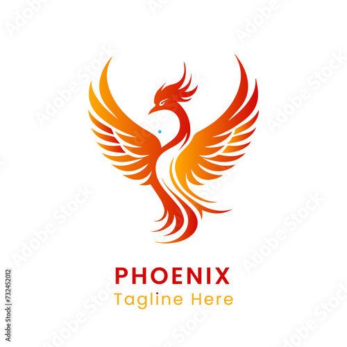 gradient Phoenix logo concept logo minimalist design template