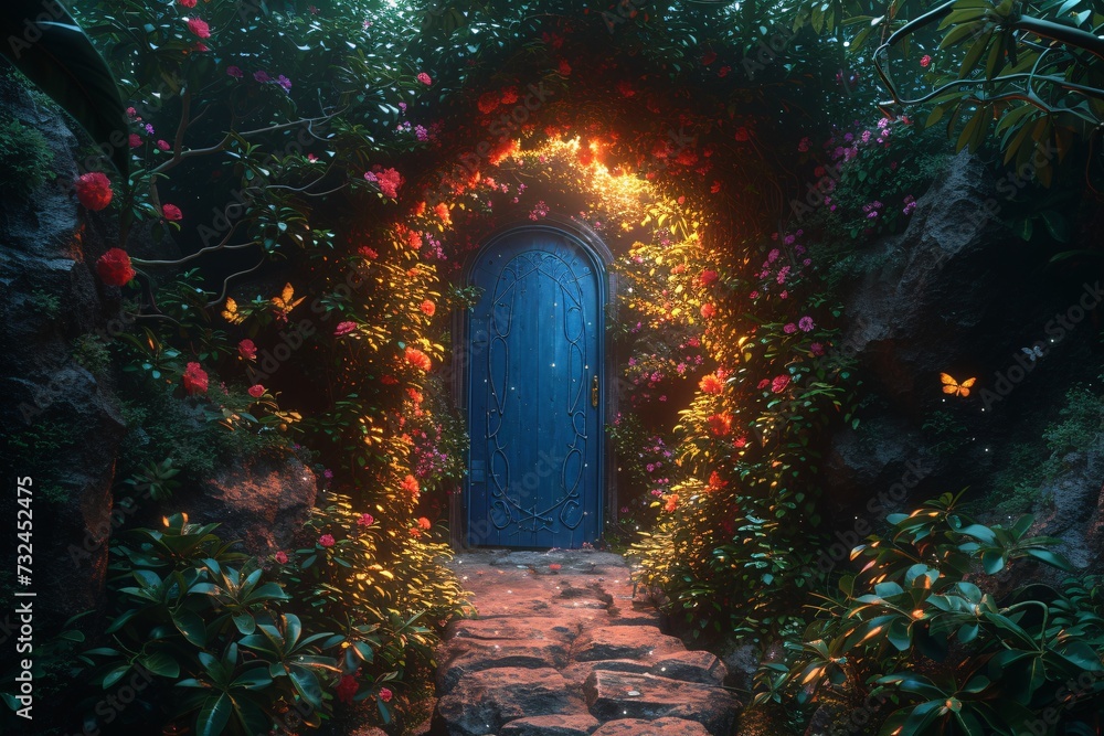 Flower-Covered Doorway: A Magical Escape to the Monthly Full Moon Generative AI Flower-Covered Doorway: A Magical Escape to the Monthly Full Moon Generative AI