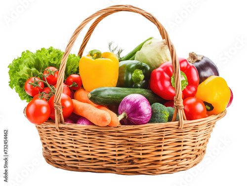 Basket with vegetables isolated on transperent background  PNG vegetable