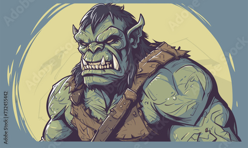 Orc isolated vector style on isolated background illustration