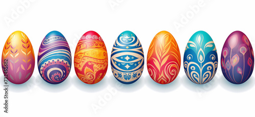 Colorful easter egg on whtie background photo