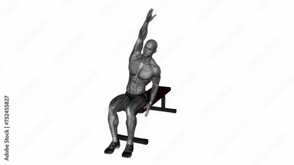 3D rendered animation of a person doing stretches with muscles shown isolated on white background 3D rendered animation of a person doing stretches with muscles shown isolated on white background