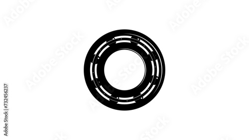 Ball bearing, black isolated silhouette