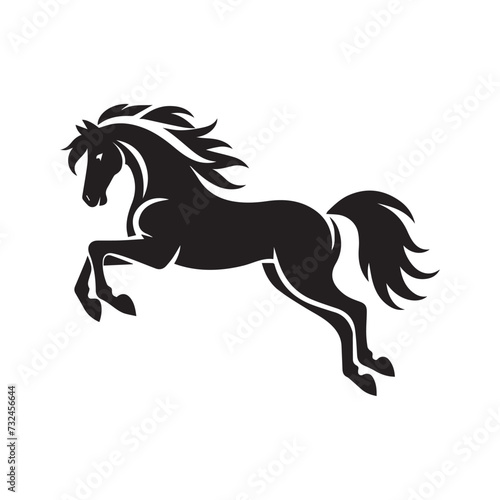 Fototapeta Naklejka Na Ścianę i Meble -  jumping horse logo vector illustration