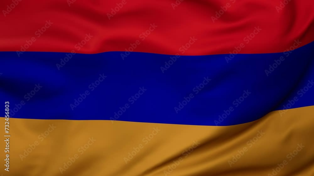 Armenia wavy flag swaying in the wind, looped endless cycled video, full screen covers flag background Armenia wavy flag swaying in the wind, looped endless cycled video, full screen covers flag background