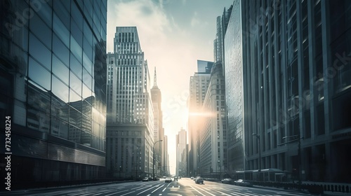 an urban scene looking at the city skyline at dusk with an eerie looking face