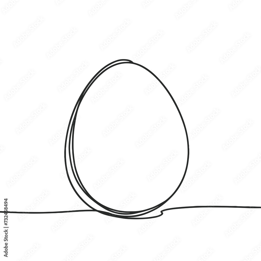 Egg in line drawing style Egg in line drawing style