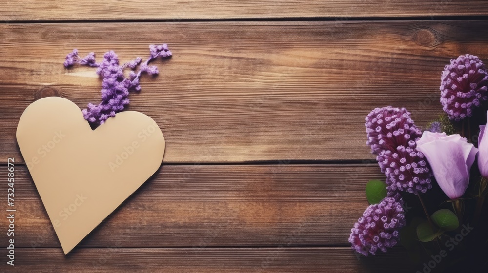The concept of Valentine's Day.An envelope with a letter in the shape of a heart and spring flowers. The idea of a holiday card for lovers. The concept of Valentine's Day.An envelope with a letter in the shape of a heart and spring flowers. The idea of a holiday card for lovers.