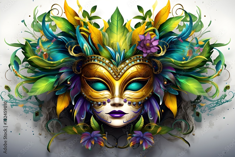 Beautiful and amazing carnival mask fun time generative ai