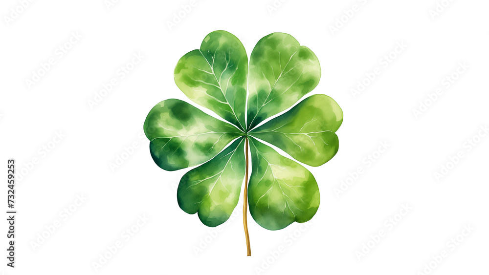 Watercolor shamrock four leaf clover cut out. Four leaf watercolor clover Watercolor shamrock four leaf clover cut out. Four leaf watercolor clover