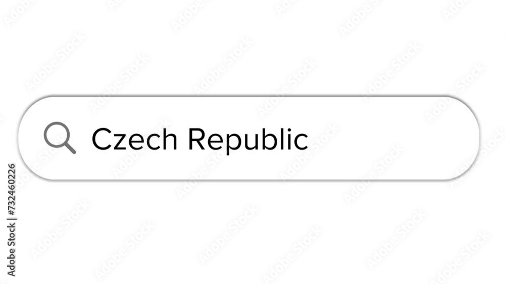 Animation of typing the word Czech Republic on the search tab Animation of typing the word Czech Republic on the search tab