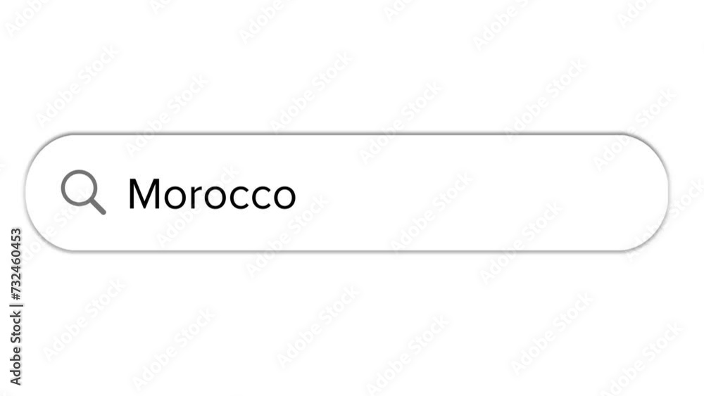 Www search bar icon with Morocco text isolated on white background Www search bar icon with Morocco text isolated on white background