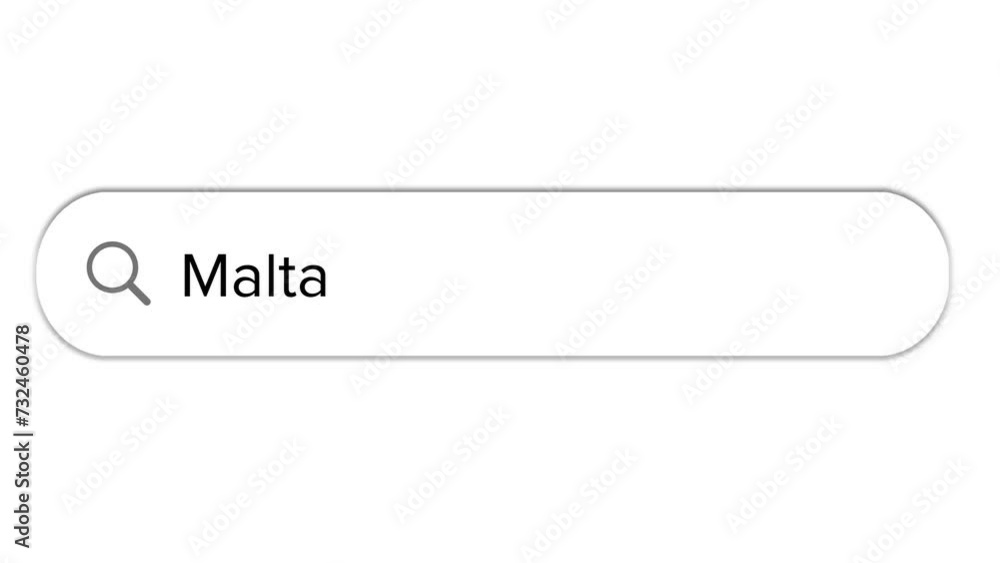 Www search bar icon with Malta text isolated on white background Www search bar icon with Malta text isolated on white background