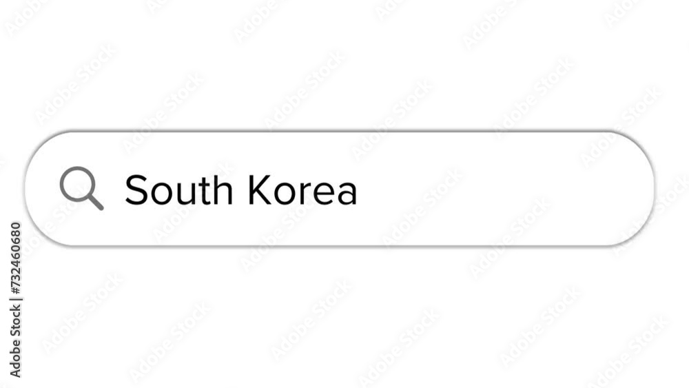 Www search bar icon with South Korea text isolated on white background Www search bar icon with South Korea text isolated on white background