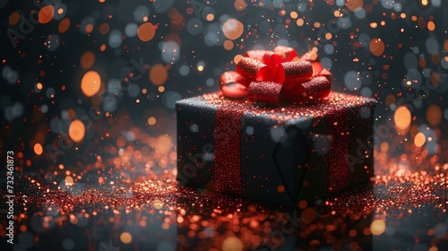 Glittery Gift Box: A Sparkling Present for the Holidays Generative AI © Mansi