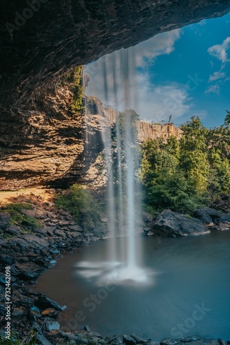 Vertical of a waterfall in the Alabama Spring