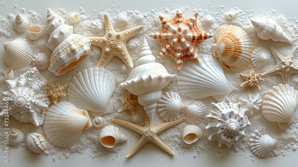 Sea shells with sand as background Sea shells with sand as background