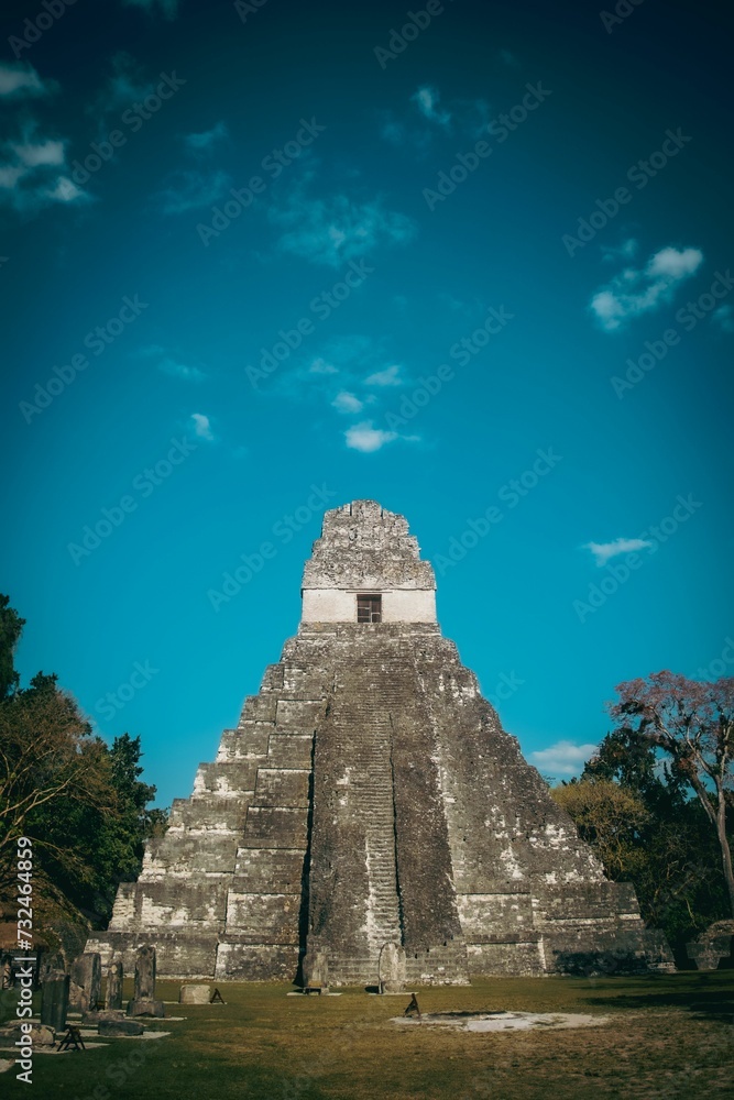 Ancient Temple I, located in the Tikal archaeological site in Guatemala