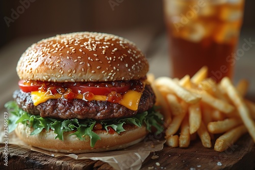 Fast Food Frenzy  A Hamburger and Fries Adventure Generative AI