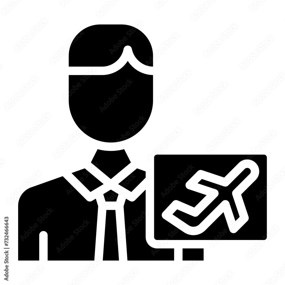 Obraz premium Airport Representative icon vector image. Can be used for Airline.