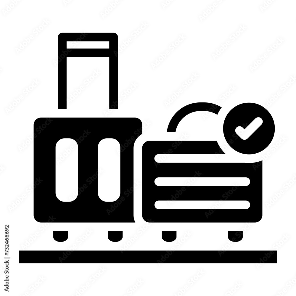 Checked Baggage icon vector image. Can be used for Airline. Checked Baggage icon vector image. Can be used for Airline.
