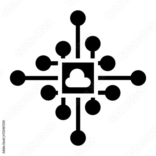 Cloud Computing icon vector image. Can be used for Industry.