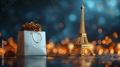 Golden Eiffel Tower Gift Bag: A Sparkling Gift for the New Year Generative AI