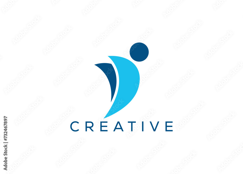 Minimalist Success people logo design vector template. Creative business growth people logo