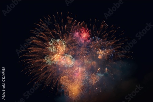 Illuminated fireworks against a night sky