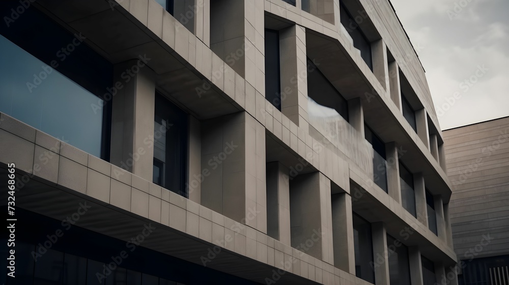 AI generated illustration of an exterior of a modern building AI generated illustration of an exterior of a modern building