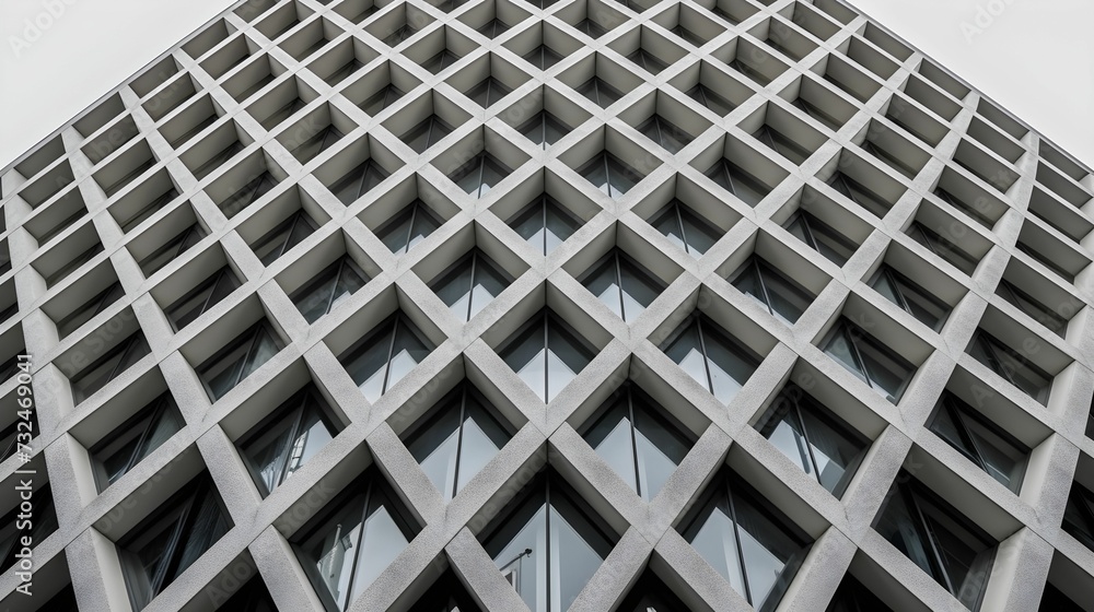 Ai generated illustration of a modern building with a glass facade and multiple windows Ai generated illustration of a modern building with a glass facade and multiple windows
