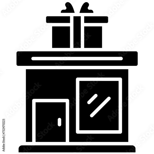 Gift Shop icon vector image. Can be used for Amusement Park.