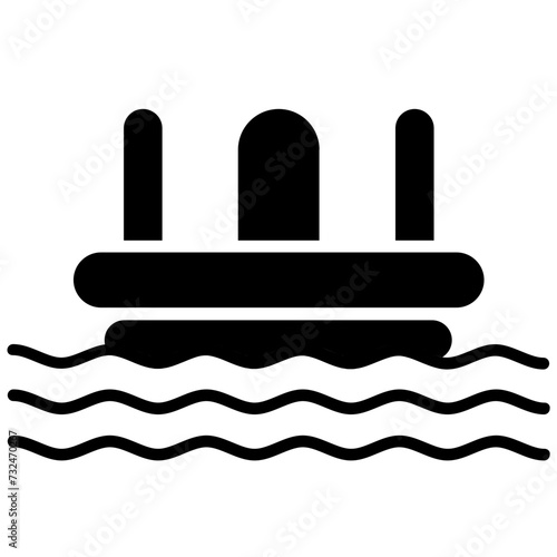 Rapids Ride icon vector image. Can be used for Amusement Park.