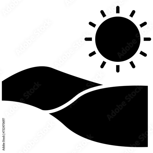 Sand Dunes icon vector image. Can be used for Coastline.