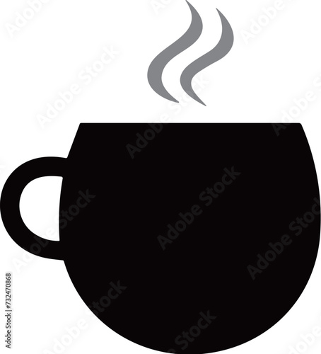 Vector of a steaming hot cup of a drink