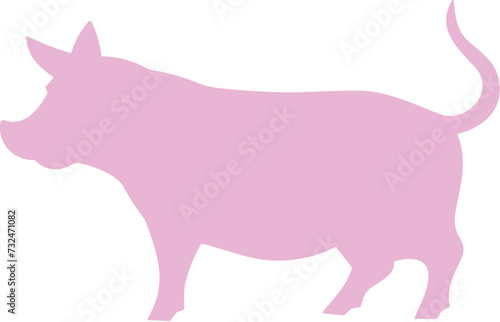 Vector illustration of a pig silhouette on a white background