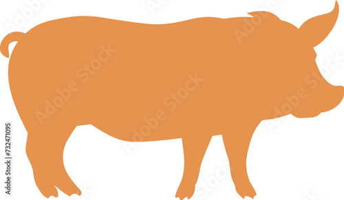 Vector illustration of a pig silhouette on a white background