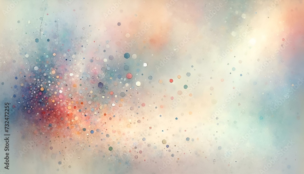 Serene Pastel Dreamscape - Softly Speckled Watercolor Tranquility - AI generated digital art