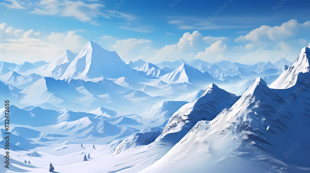 Obraz premium Stunning mountains, panoramic peaks PPT background