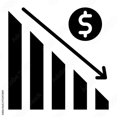 Downfall icon vector image. Can be used for Trading.