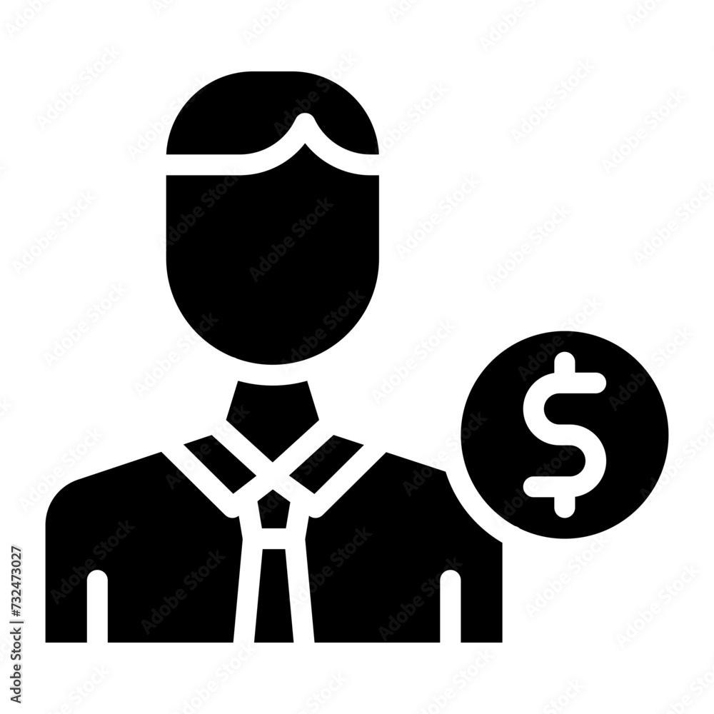 Male Finance Officer icon vector image. Can be used for Trading. Male Finance Officer icon vector image. Can be used for Trading.