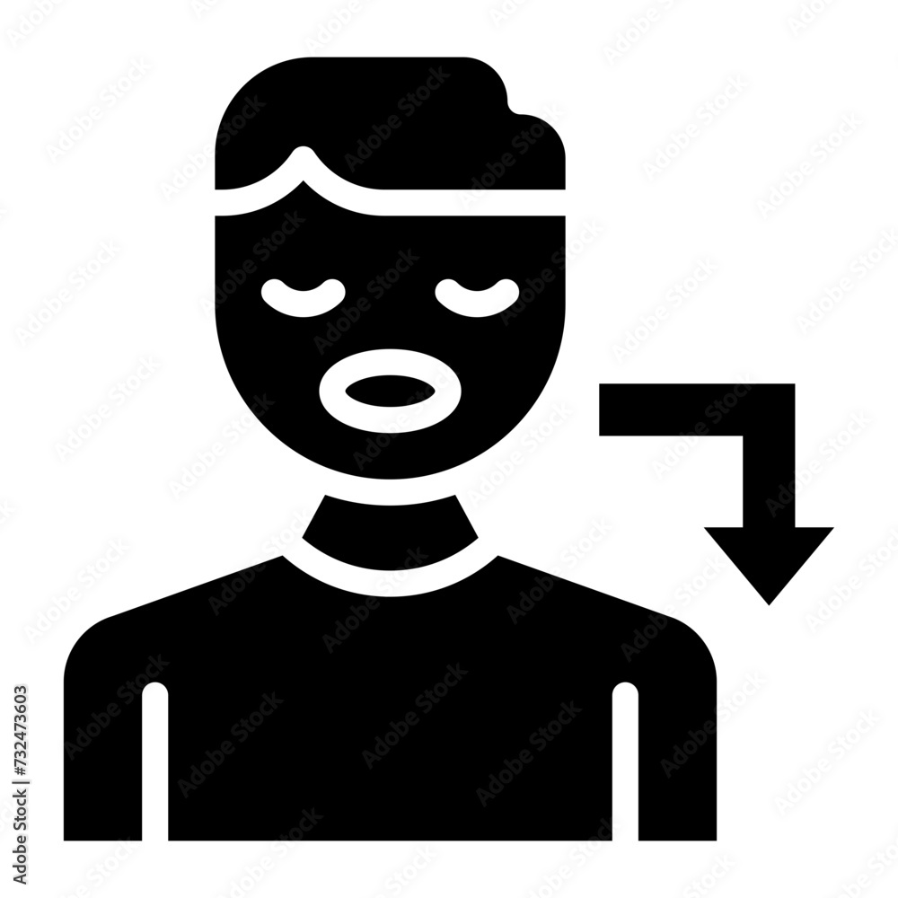 Bulimia icon vector image. Can be used for Psychology.