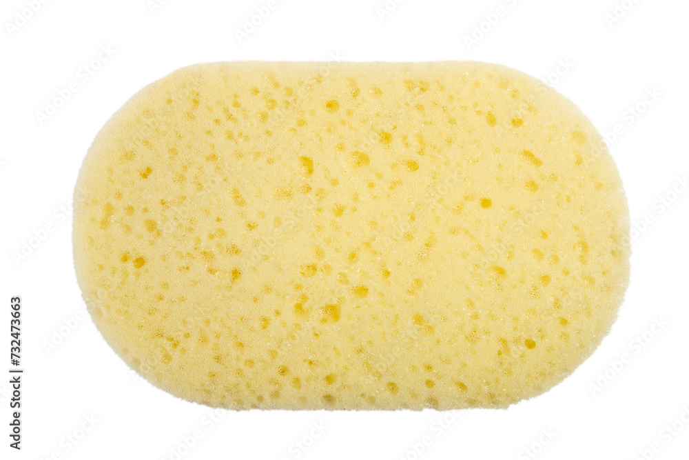 Yellow washcloth for body wash on a blank background. Yellow washcloth for body wash on a blank background.